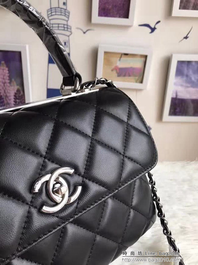 香奈兒CHANEL 92236 2018秋冬小羊皮手提肩背斜背鏈條包 DSC1066